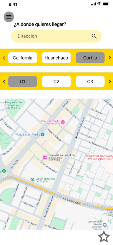Pantalla principal de búsqueda